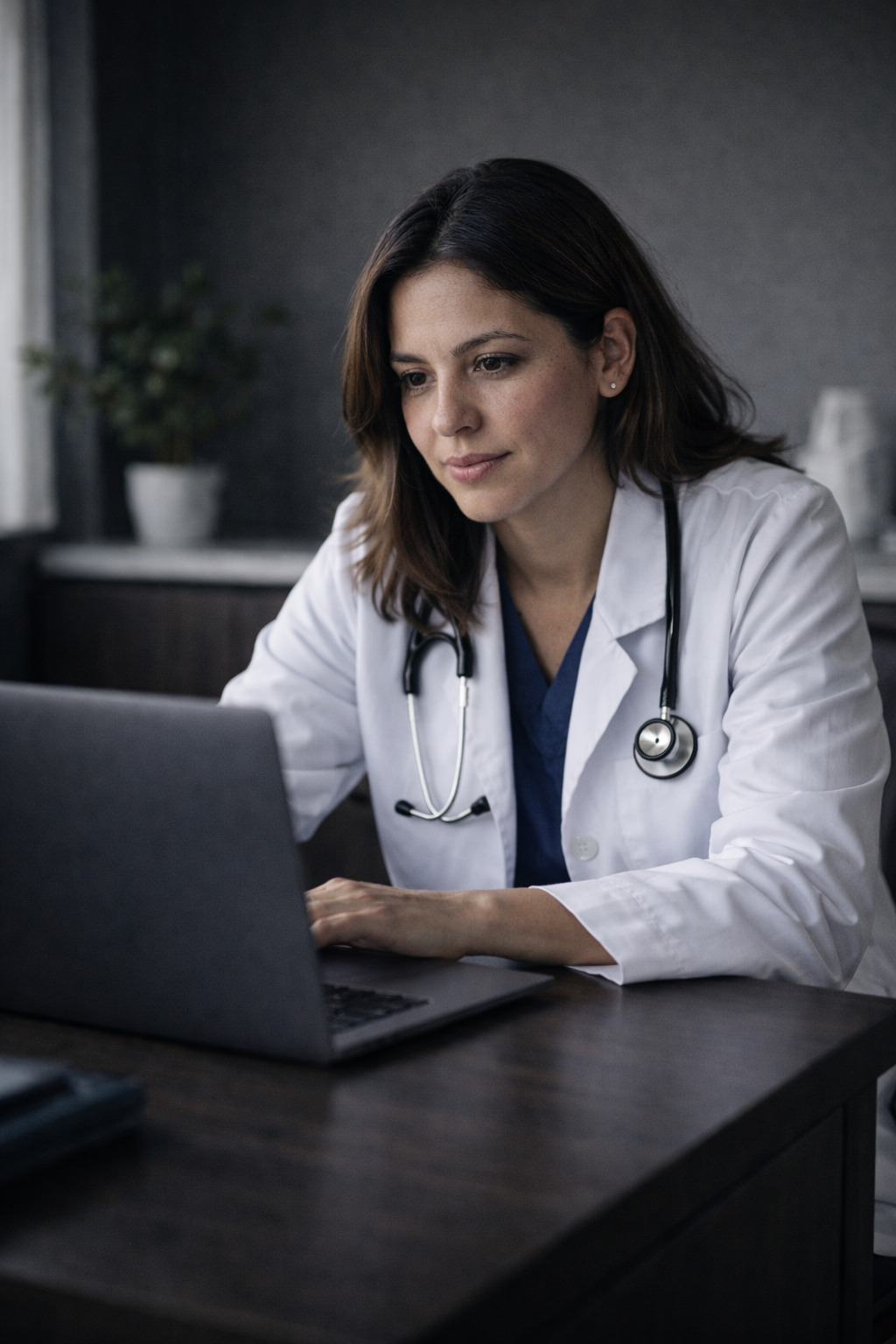 Médica em atendimento online